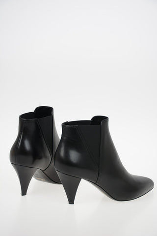 Leather Pull On Booties 8cm
