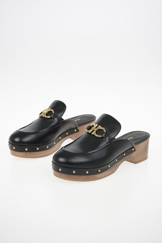 Leather CLEOME Clogs 4cm