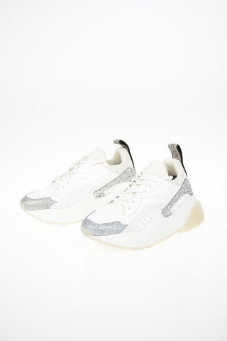 Vegan Leather Pull On Sneakers with Glittery Details