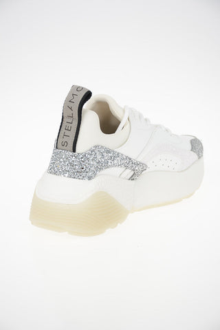 Vegan Leather Pull On Sneakers with Glittery Details