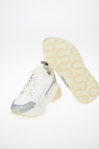 Vegan Leather Pull On Sneakers with Glittery Details