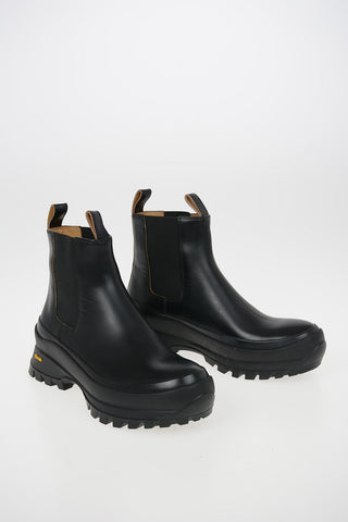 Leather Chelsea Boots with Track Sole