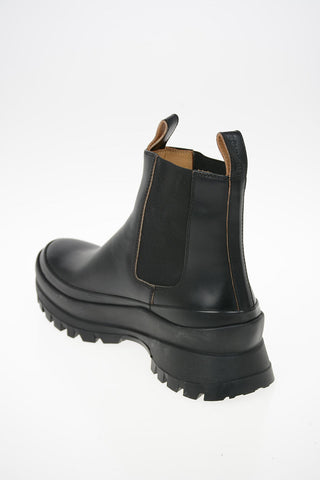 Leather Chelsea Boots with Track Sole