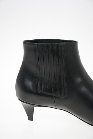 Stivaletti Pull On in Pelle con Tacco Kitten4.5cm