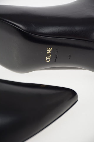 Leather Kitten Heel Pull On Booties 4.5cm