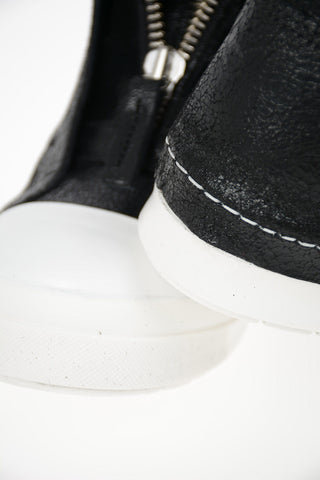 Cracked Leather SKIN High Top Sneakers