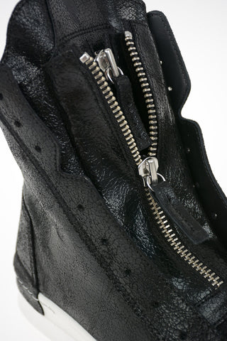Cracked Leather SKIN High Top Sneakers