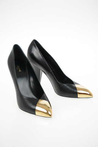 Leather Pumps with Metal Toe 10cm
