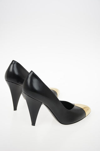 Leather Pumps with Metal Toe 10cm