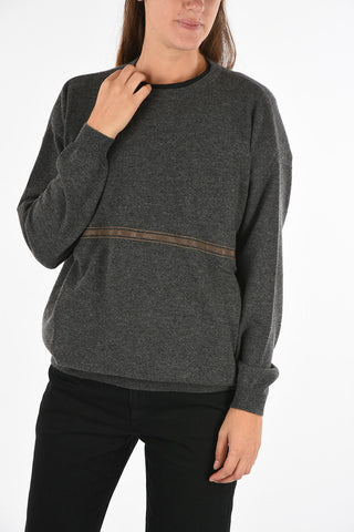 cashmere rhinestone embellished crew-neck sweater