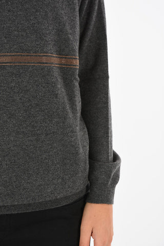 cashmere rhinestone embellished crew-neck sweater