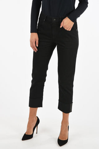 rhinestone embellished cropped jeans 18cm