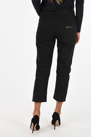 rhinestone embellished cropped jeans 18cm