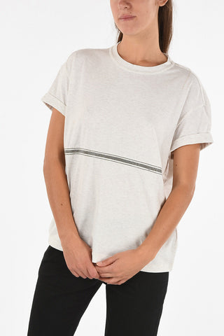 crew-neck rhinestone embellished t-shirt