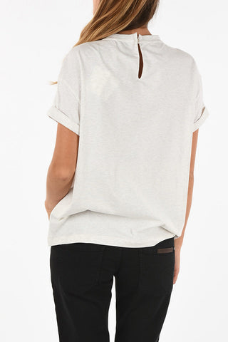 crew-neck rhinestone embellished t-shirt