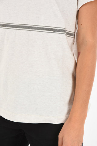 crew-neck rhinestone embellished t-shirt