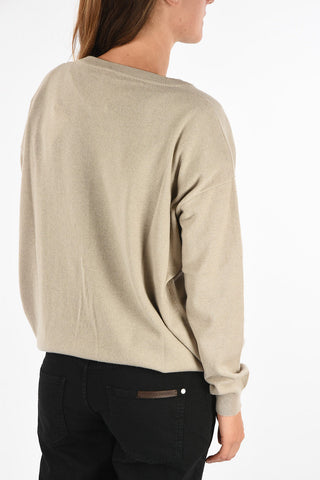 maglia scollo a V in cashmere