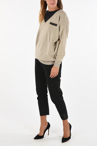 maglia scollo a V in cashmere