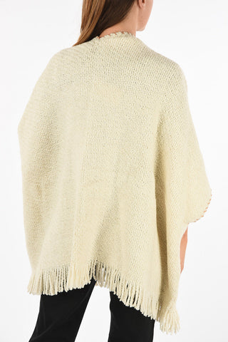 fringed knit cape