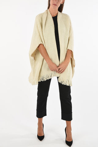 fringed knit cape