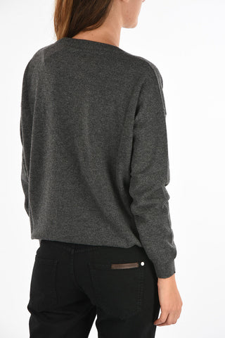 maglia scollo a V in cashmere