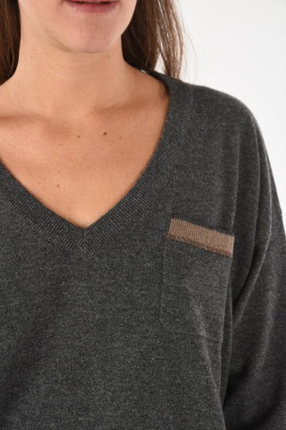 maglia scollo a V in cashmere