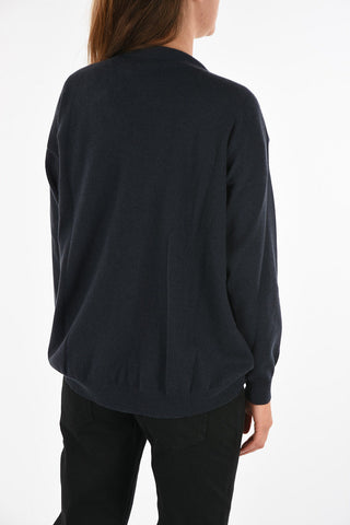 cardigan in cashmere con strass