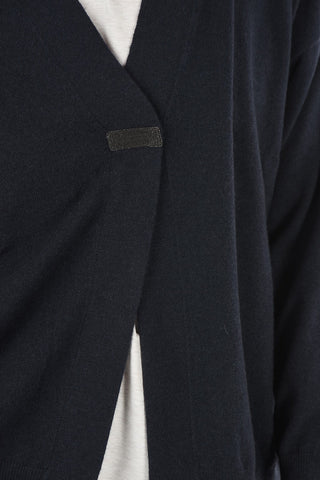 cardigan in cashmere con strass