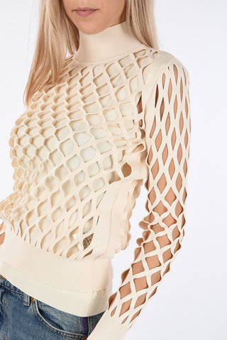 Twin Set Turtleneck Mesh Sweater