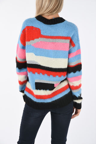 Striped v-neck sweater