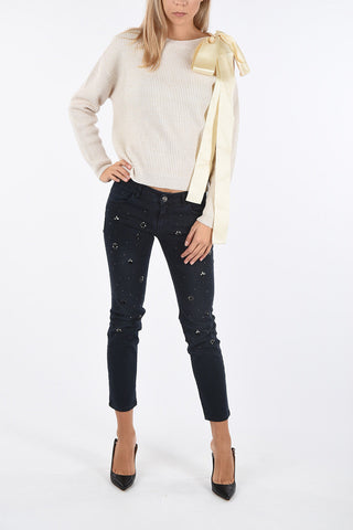 BE crewneck sweater with Bow