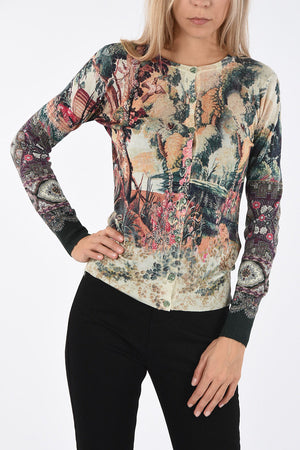 Cashmere and Silk Printed Cardigan