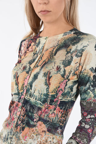 Cashmere and Silk Printed Cardigan