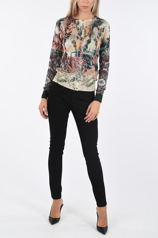 Cashmere and Silk Printed Cardigan