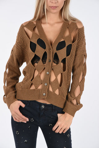 BOUTIQUE Cut out  cable knit cardigan
