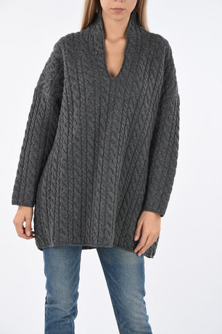 crochet v-neck sweater
