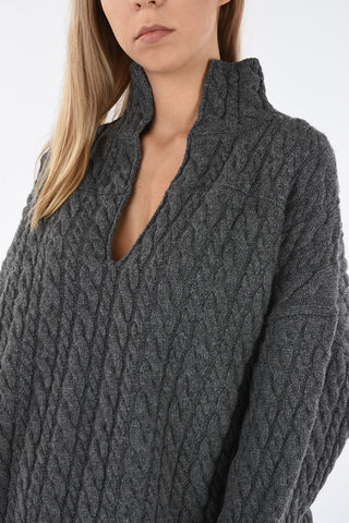 crochet v-neck sweater