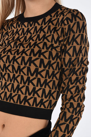 Monogram Crewneck Crop Sweater