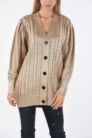 Waxed crochet Maxi cardigan