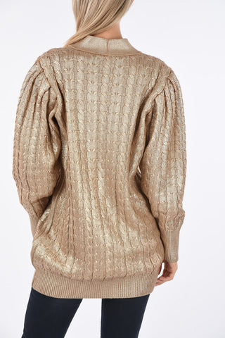 Waxed crochet Maxi cardigan
