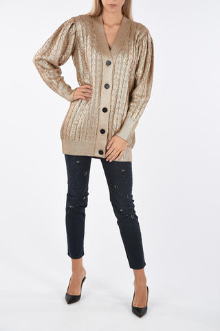 Waxed crochet Maxi cardigan