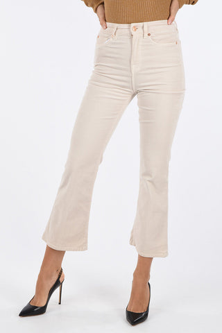 Pantaloni Flare in Velluto a Coste