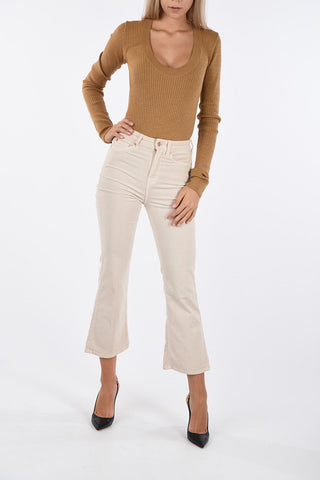 Pantaloni Flare in Velluto a Coste