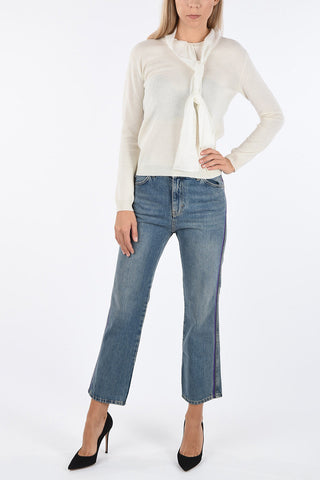 Wool and Cashmere Tie Neck Sweater