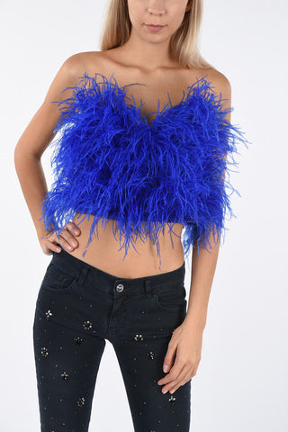 Ostrich Feathers Bustier top