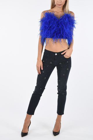 Ostrich Feathers Bustier top