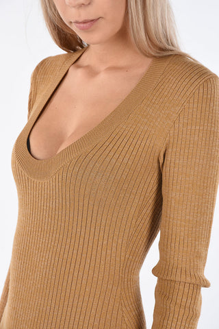 Body a Costine con Scollo Rotondo