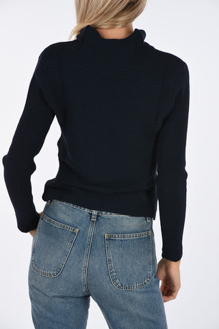 ARMANI JEANS Cowl Neckline Ribbed Sweater