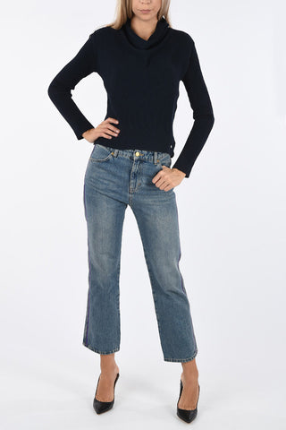 ARMANI JEANS Cowl Neckline Ribbed Sweater