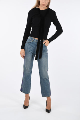 Boatneck sweater with Velvet Bow